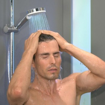Душовий набір Hansgrohe Showerpipe Crometta 100 Vario Green 6 л/хв, 65 см, White/Chrome (26555400)