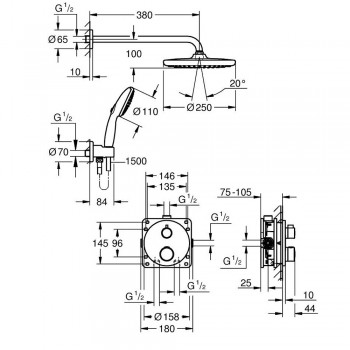 Душевая система Grohe Grohtherm Tempesta 34872000