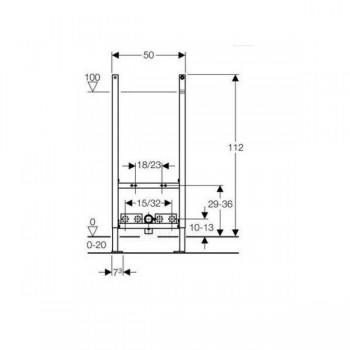Geberit 111.534.00.1 Duofix инсталляция для подвесного биде, 112 см.