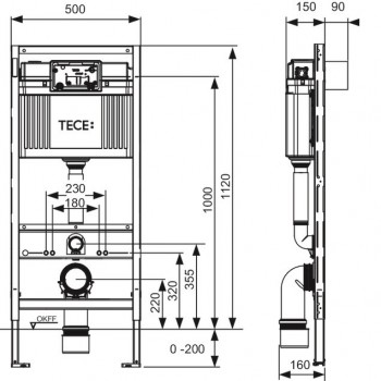 Tece base 9.400.405 Инсталляция для унитаза