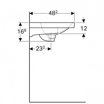 Geberit Acanto 500.622.01.2 Раковина 75 см.