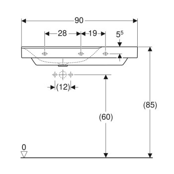 Geberit Xeno2 500.533.01.1 Раковина 90 см.