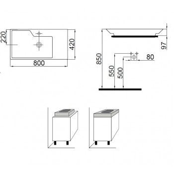 Idevit Lara 0201-2805 Раковина 80 см.