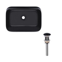 Комплект Qtap Scorpio: Раковина накладная прямоугольная 550х390х120 мм Matt Black + Донный клапан PU03