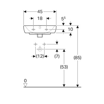 Раковина Geberit Smyle Square 500.322.01.7 45 см.