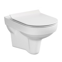 Сет 794 Унитаз подвесной Cersanit City CleanOn с дюропластовым сиденьем Slim с плавным закрыванием и функцией простого снятия одной кнопкой