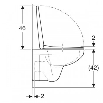 Geberit Selnova Square 501.961.00.1 Унитаз подвесной Rimfree, с сиденьем с крышкой SoftClose, Quickfix. 53 см.