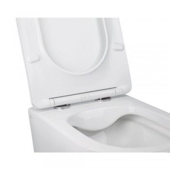 Унітаз підвісний Qtap Jay безобідковий з сідінням Soft-close QT07335176W