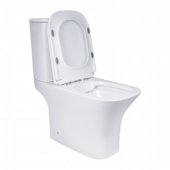 Унитаз-компакт Qtap Presto Quadro безободковый с сиденьем Soft-close QT24221215AW