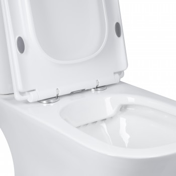 Унитаз-компакт Qtap Presto Quadro безободковый с сиденьем Soft-close QT24221215AW