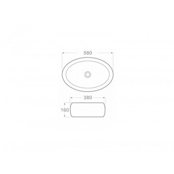 Newarc Countertop 5015G-W Раковина 58 см.