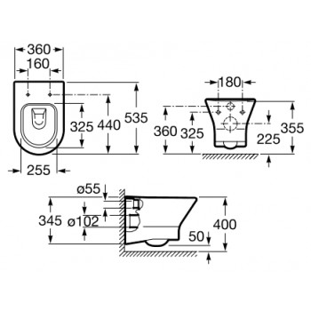 Roca Nexo A34H64L000 Унитаз подвесной