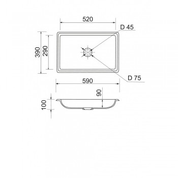 Умывальник Adamant Plain 590x390 мм.