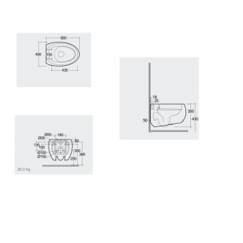 Унитаз подвесной Rak Ceramics Cloud CLOWC1446504A+CLOSC3901504 с крышкой, безободковый