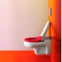 Унітаз підвісний дитячий Laufen Flora Kids з кришкою біло-червоною, білий (H8200310000001/H8910310620001)