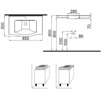 Idevit Neo Classic 3301-0805-0088 Раковина 80 см.
