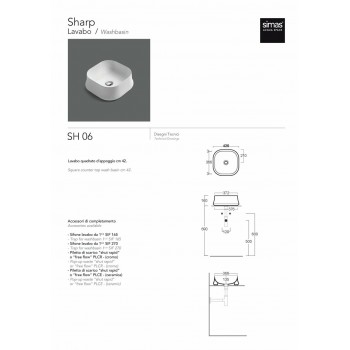 Раковина Simas Sharp 42 см. SH06