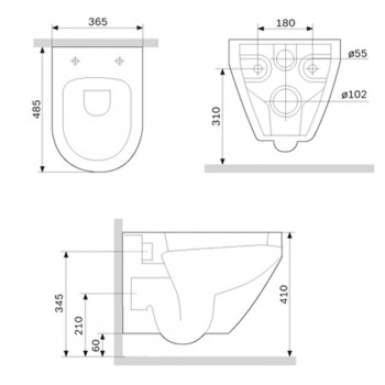 Унитаз подвесной Am Pm Spirit 2.0 C701700MBSC FlashClean с крышкой
