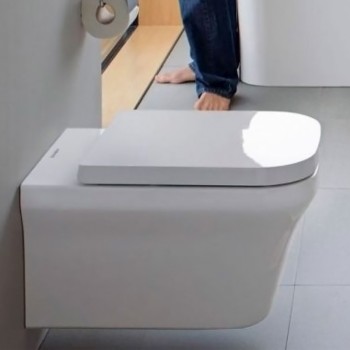 Унітаз підвісний Duravit P3 Comforts Rimless з кришкою, білий (2561090000/0020390000)