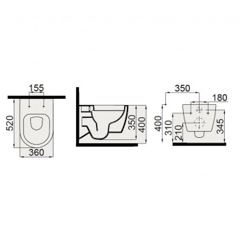 Idevit Alfa 3104-2616 Унитаз подвесной