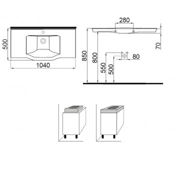 Idevit Neo Classic 3301-1005-0088 Раковина 100 см.