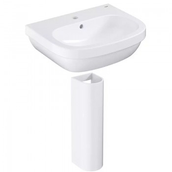 Умивальник підвісний з п'єдесталом Grohe Euro Ceramic 55 см, білий (39336000_39202000)