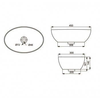 Devit Ovale 1513136 Раковина 45х30 см.