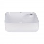 Комплект Qtap Stork: Раковина накладна квадратна 430x430x120 мм White + Донний клапан PU02