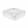 Комплект Qtap Stork: Раковина накладна квадратна 430x430x120 мм White + Донний клапан PU02