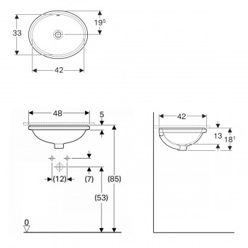 Geberit Variform 500.749.01.2 Раковина 42 см.