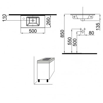 Idevit Merkur 0201-3507 Раковина 50 см.