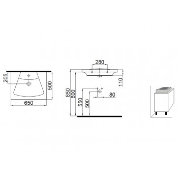 Idevit Vega 2801-0505-07 Раковина 65 см.