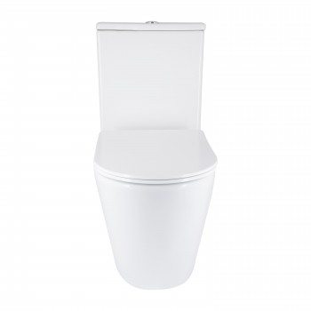 Унітаз підлоговий Qtap Vlasta Ultra Quiet безобідковий з сидінням Soft-close WHITE QT28228300W