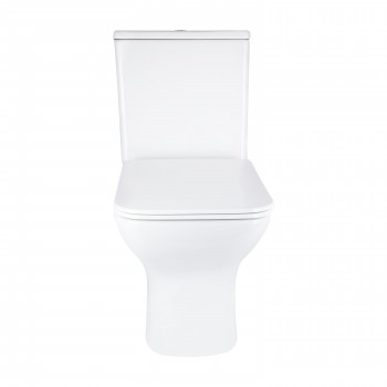 Унитаз напольный Qtap Aries Rimless безободковый с сиденьем Soft-close WHITE QT03228302W