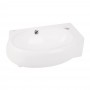 Комплект Qtap Leo: Раковина подвесная овальная правая 430x290x140 мм White + Донный клапан PU02O