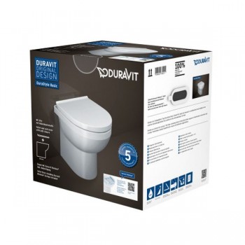 Унітаз підлоговий з кришкою Duravit DuraStyle Basic Rimless, білий (41840900A1)