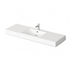 Умивальник підвісний PAA Long Step 1500, литий камінь, по центру, 150х49, Glossy Alpine White (ILS1500_00)