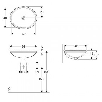 Geberit Variform 500.755.01.2 Раковина 50 см.