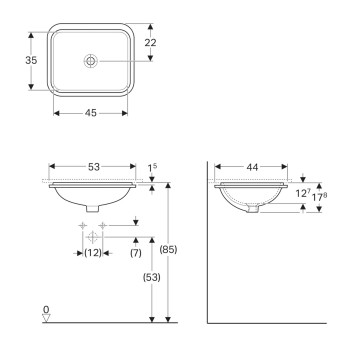 Geberit Variform 500.761.01.2 Раковина 45 см.