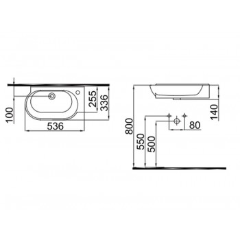 Idevit Myra 0201-2505-08 Раковина 536 мм.