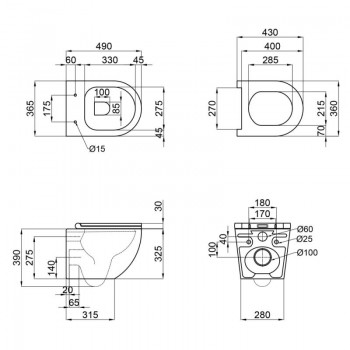 Унитаз подвесной Qtap Robin New безободковый с сиденьем Soft-close QT1333046EUQW