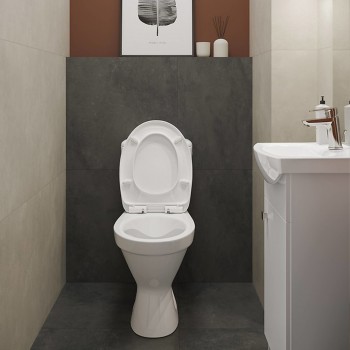 Унитаз-компакт Cersanit Cersania 705 SimpleOn 011 3/6 л с дюропластовым сиденьем SLIM с плавным закрыванием и функцией простого снятия