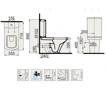 Idevit Vega 2804-0306 Унітаз підлоговий