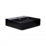 Комплект Qtap Nando LT: Раковина подвесная прямоугольная 500х420х120 мм Matt Black + Донный клапан PU03O