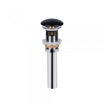 Комплект Qtap Nando LT: Раковина подвесная прямоугольная 500х420х120 мм Matt Black + Донный клапан PU03O