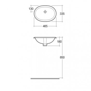 Rak Ceramics Lily OC71AWHA Раковина 46 см.