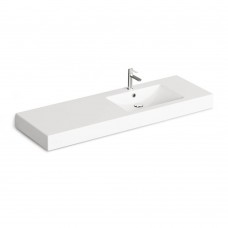 Умивальник підвісний PAA Long Step 1500 A, литий камінь, правий, 150х49, Glossy Alpine White (ILS1500_D_00)