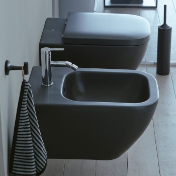 Біде підвісне Duravit Happy D.2, антрацит чорний матовий (2258151300)
