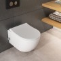 Унітаз-біде підвісний безобідковий з кришкою Quarter Bath Deep, холодна та гаряча вода, білий (70DE03054.00.4.3.02/30SCD.03.02..WG)