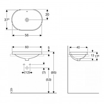 Geberit Variform 500.729.01.2 Раковина 60 см.